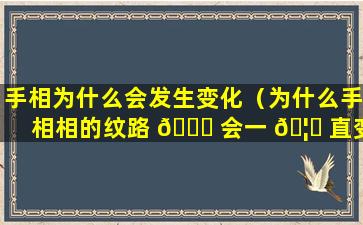 手相为什么会发生变化（为什么手相相的纹路 🍁 会一 🦉 直变化）